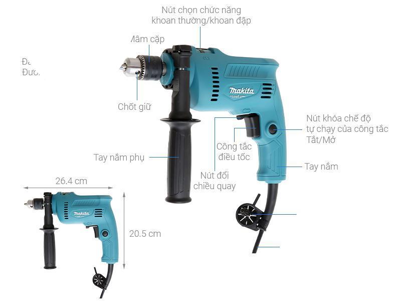 Máy khoan búa điện Makita M0800B 500W