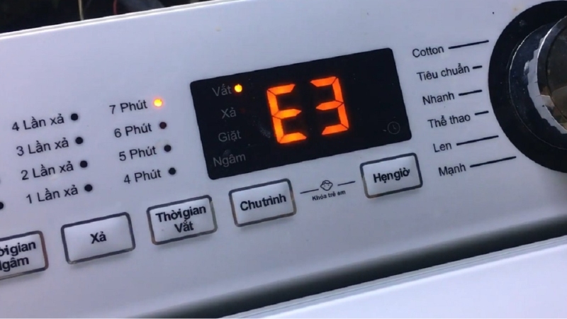 Máy giặt Samsung báo lỗi 3E