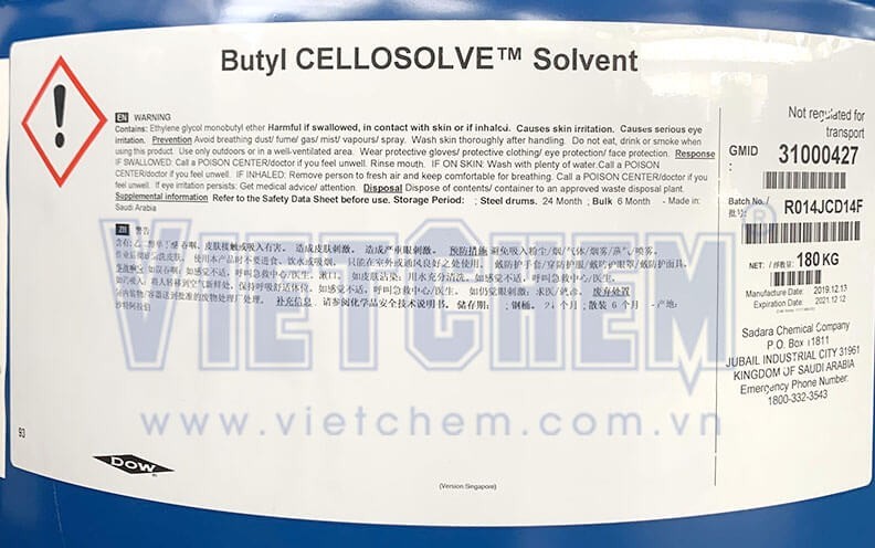 Butyl cellosolve solvent là dung môi nguy hiểm