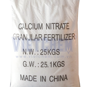 Calcium nitrate Ca(NO3)2 99%, Trung Quốc, 25kg/bao