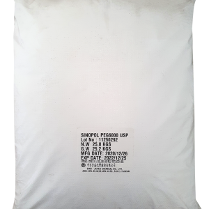 Polyethylene glycol (PEG 6000),  Trung Quốc, 25kg/bao