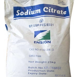 Trisodium Citrate Dihydrate Na3C6H5O7.2H2O, đóng gói 25kg, xuất xứ Trung Quốc