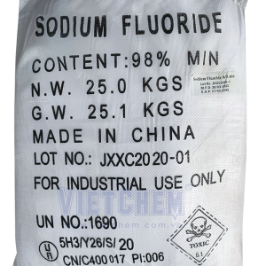 Sodium fluoride NaF 98%, Trung Quốc, 25kg/bao