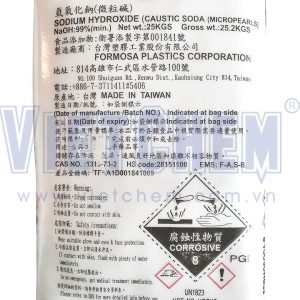 Sodium hydroxide NaOH 99%, Đài Loan, 25kg/bao