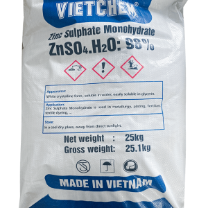 Zinc sulfate monohydrate ZnSO4.H2O 98%, Việt Nam, 25kg/bao
